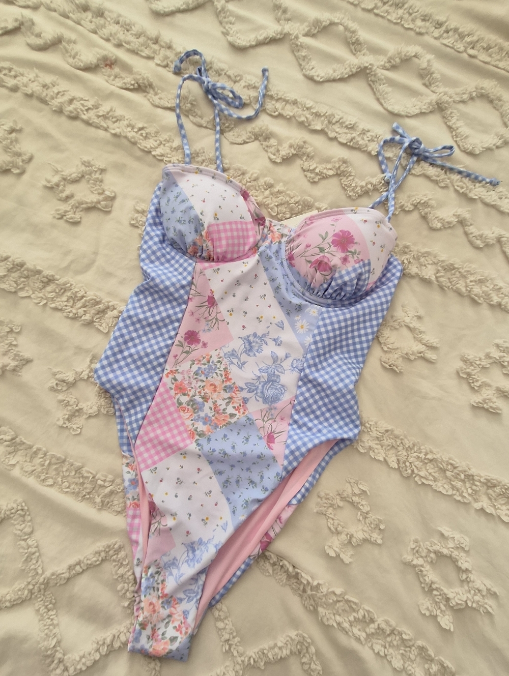 Altar'd State Patchwork Floral Swim One Piece